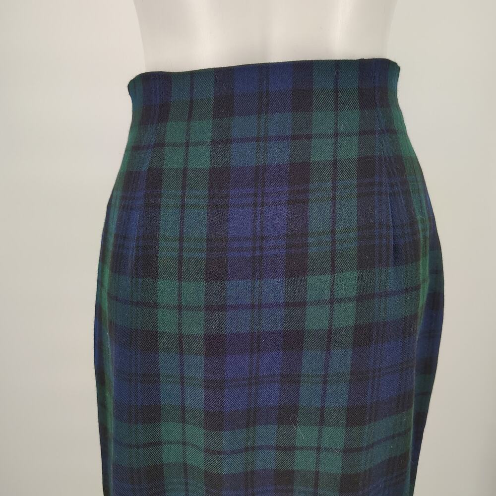 Vintage Lauren Ralph Lauren Blackwatch Wool Skirt USA 8 Plaid Midi Wrap - Picture 11 of 15